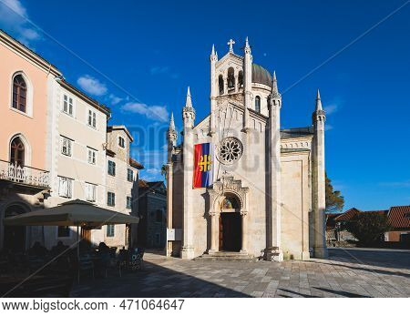 Herceg Novi Town, Kotor Bay, Streets Of Herzeg Novi, Montenegro, With Old Town Scenery, Church, Fort