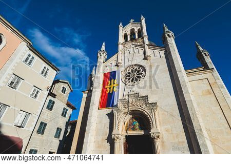 Herceg Novi Town, Kotor Bay, Streets Of Herzeg Novi, Montenegro, With Old Town Scenery, Church, Fort