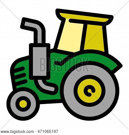 Old Tractor Icon. Outline Old Tractor Icon For Web Design Isolated On White Background