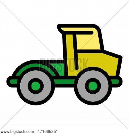 Farm Bulldozer Icon. Outline Farm Bulldozer Icon For Web Design Isolated On White Background