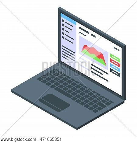 Laptop Electronic Voiting Icon Isometric Vector. Election Vote. Online Ballot