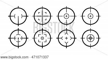 Target Aim Sight Vector Icon. Military Target Shot Gun Army Crosshair Focus Symbol Aim Pointer