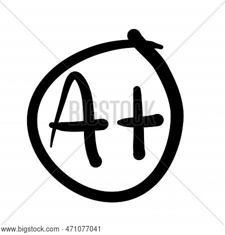 Hand Drawn Grade A Plus Result Vector Icon