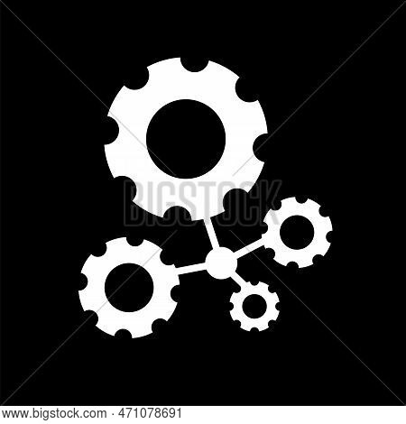 Gear Link Connection Logo Design Template, Teamwork In Industry Concept - Vector