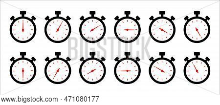 Timer Icon Collection. Symbol Timer On A White Background. Set Of Timer Vector Icons.set Of Timer An