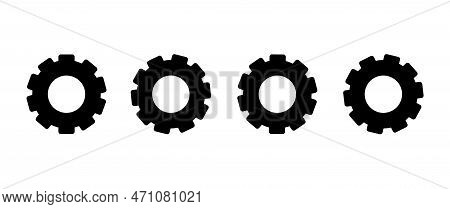 Settings Icon In Different Style Vector Illustration. Two Colored And Black Settings Vector Icons De