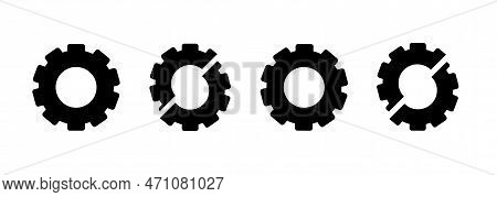Settings Icon In Different Style Vector Illustration. Two Colored And Black Settings Vector Icons De
