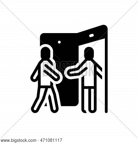 Black Solid Icon For Within Inside Inboard Come-in Welcome Innervate Get-in Inter Door People