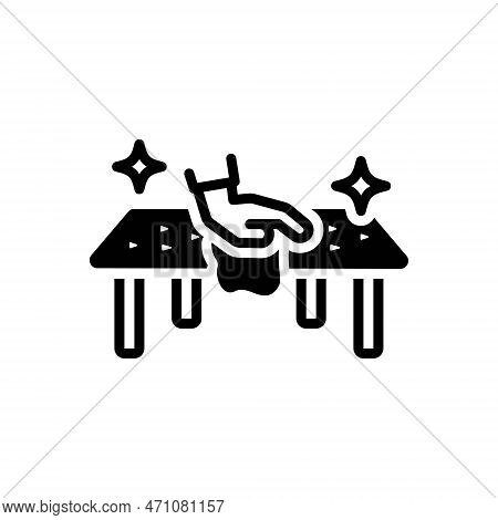 Black Solid Icon For Removing Dust Clean-up Surface Polish Duster Dusting Cleanly Table Shine