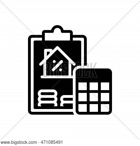 Black Solid Icon For Interest Deposit Paysheet Invoice Calculation Finance Percentage Investment Int