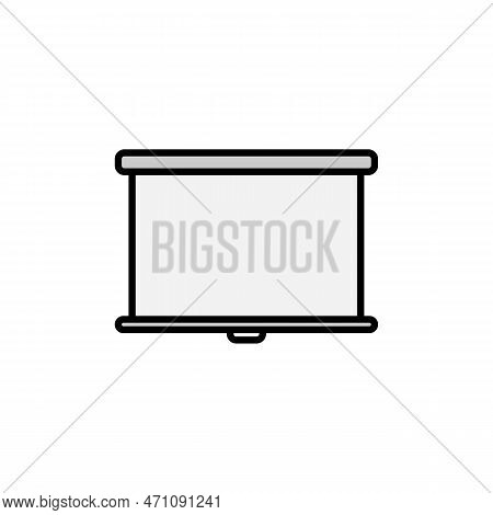 The Hanging Projection Screen. Vector On White Background.