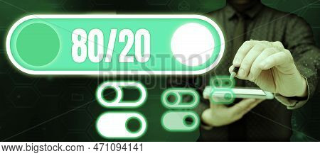 Sign Displaying 80 To 20 Percent. Business Concept Of Pareto Principle Of Factor Sparsity Statistica