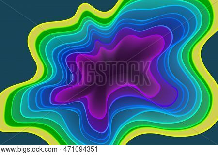 Rainbow 3d Layers. Vector Layered Abstract Background