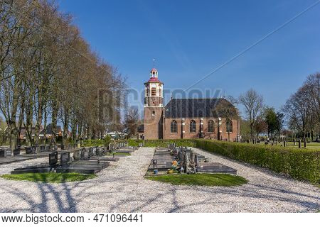 Midwolda, Netherlands - April 11, 2020: Church And Cemetery In Historic Village Midwolda, Netherland