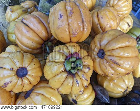 Close Up Of The Asam Gelugor Fruit, Also Known As Garcinia Atroviridis, An Important Ingredient In S