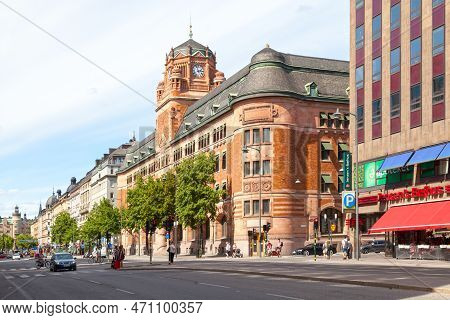 Stockholm, Sweden - June 22 2019: Central Post Office Building Near The Stockholms Centralstation.