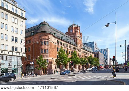 Stockholm, Sweden - June 22 2019: Central Post Office Building Near The Stockholms Centralstation.
