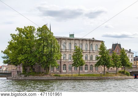 Stockholm, Sweden - June 22 2019: International Idea Headquarters Standing In The Middle Of The Isle