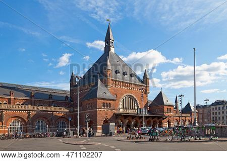 Copenhagen, Denmark - June 28 2019: The Copenhagen Central Station (danish: Københavns Hovedbanegård