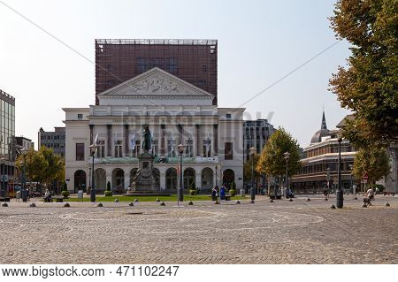 Liège, Belgium - August 27 2017: The Opéra Royal De Wallonie (royal Opera Of Wallonia) Is An Opera H