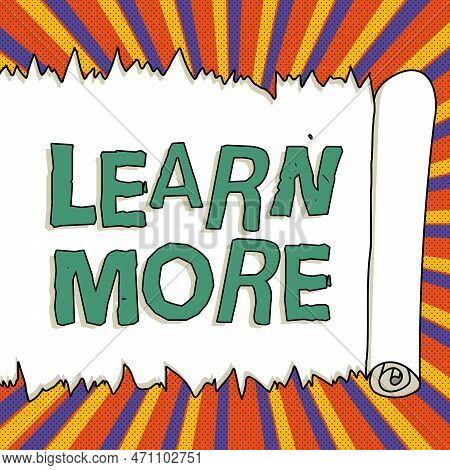 Inspiration Showing Sign Learn More. Internet Concept Deepen Knowledge Of The Thing You Want To Do O