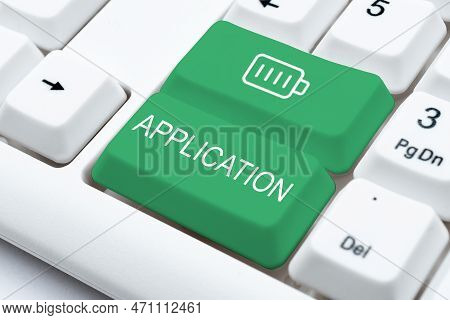 Text Caption Presenting Application. Business Overview An Order For Something Formal And Usually Wri