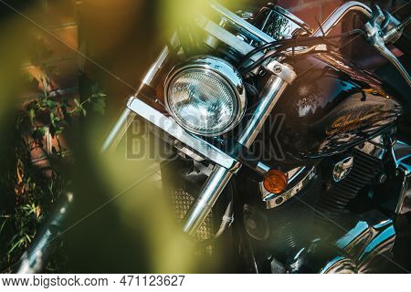 Chernihiv, Ukraine - August 24, 2022: Motorcycle Honda Shadow Slasher