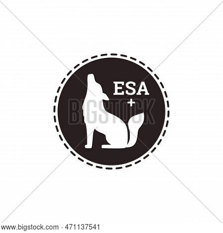 Emotional Support Animal Or Esa Therapy Logo, Vector Illustration Isolated.