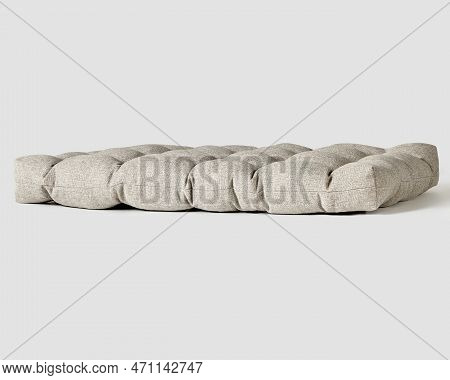 Soft Handmade Window Seat Cushion From Gray Linen Fabric