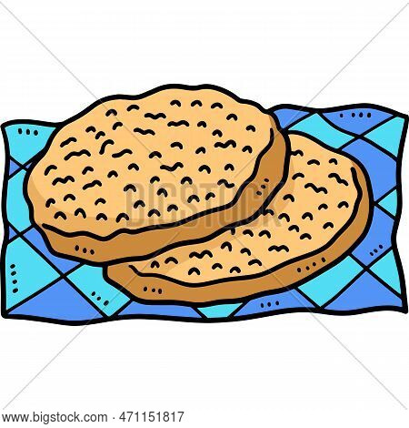 This Cartoon Clipart Shows A Ramadan Khubz Illustration.