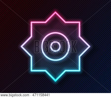 Glowing Neon Line Falling Star Icon Isolated On Black Background. Meteoroid, Meteorite, Comet, Aster