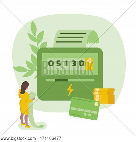 Sustainability Vector Illustration In Flat Style. Energy Efficiency In Household And Industry. Perso