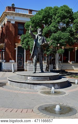 A Statue Of Sir Henry Parkes In Clarinda Street, Parkes. Parkes, Nsw, Australia. Feb 2023.
