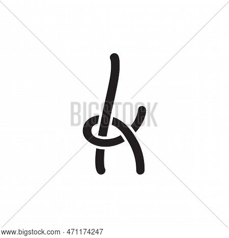 Letter K Rope Knot Logo Concept Design Vector Isolated On White Background.