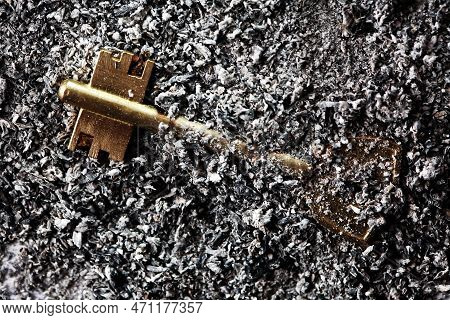Fire Concept. Key On Nice Gray Ash Background