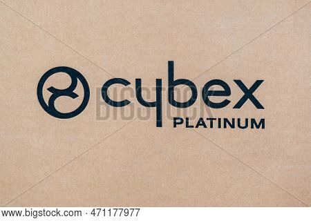 Novi Sad, Serbia - 15 January, 2023: Logo Of Cybex Platinum Brand. Cybex Is German Baby Stroller Pro