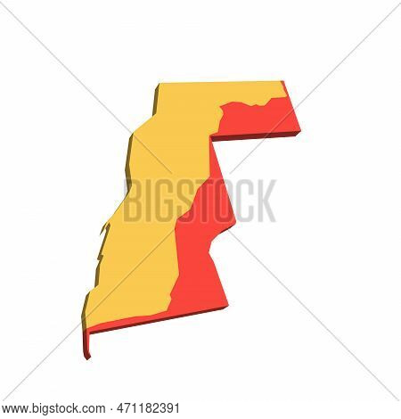 Western Map Of Land Divided Between Morocco And Sahrawi Arab Democratic Republic By Moroccan Western
