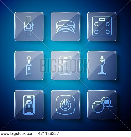 Set Line Digital Door Lock, Smart Home, Voice Assistant, Bathroom Scales, Smartphone Battery Charge,