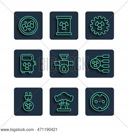 Set Line Radiation Electrical Plug, Nuclear Explosion, Electrical Outlet, Radioactive, Industry Pipe