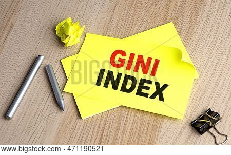 Gini Index Written On Sticky On Notebooks