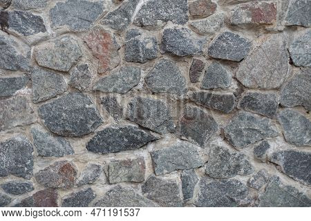 Backdrop - Wall Made Of Grey Natural Shape Fieldstones