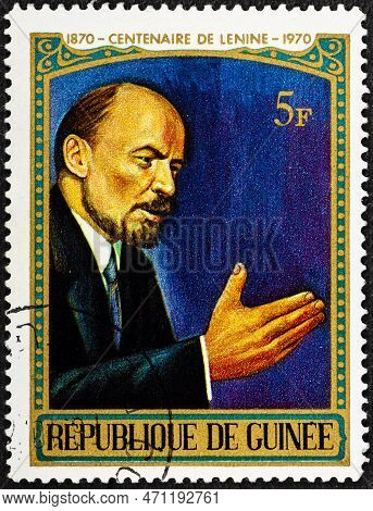 Republic Guinee - Circa 1970: Stamp Printed In The Republic Guinee Shows Lenin - The Founder Of The 