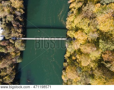 Aerial Autumn View Of Pasarel Reservoir, Bulgaria