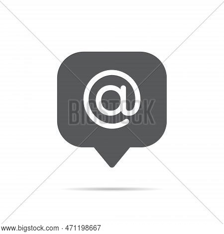 Speech Bubbles With Mention Icon Vector. Trendy Mentions Logo Concept