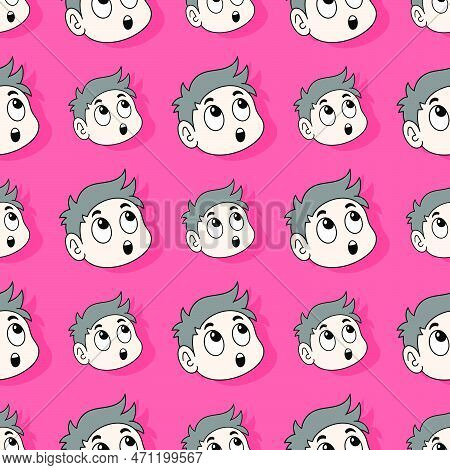 Gawk Boy Seamless Repeat Pattern. Background Vector Illustration.