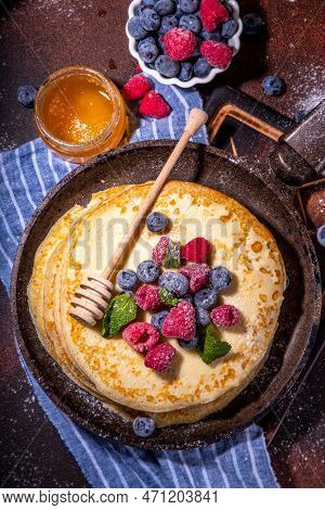 Crepes Pancakes With Berry