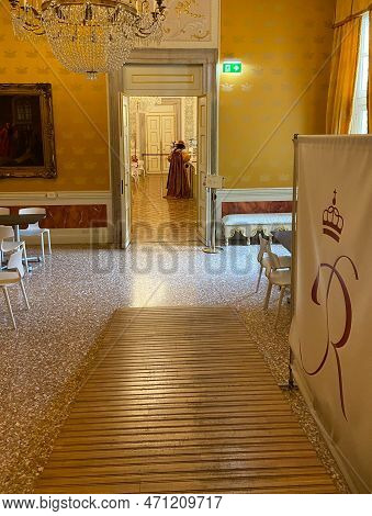 Venice, Italy - February 17, 2023: Cafe And Hall In Opera House Gran Teatro La Fenice In Venice City