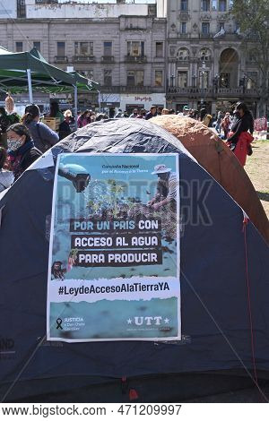 Buenos Aires, Argentina, 21 Sept, 2021: Utt, Land Workers Union, Protest In Front Of The Congress De