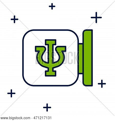 Filled Outline Psychology Icon Isolated On White Background. Psi Symbol. Mental Health Concept, Psyc