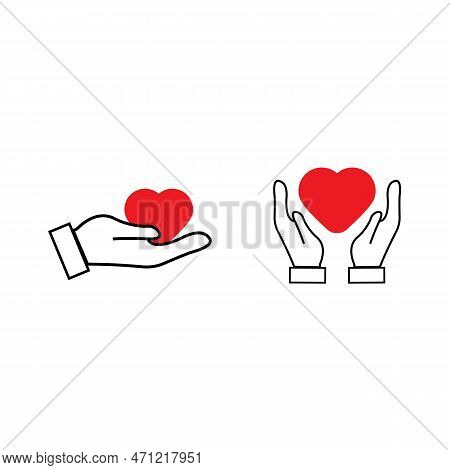Heart Health Care Symbol Line Black Icon On White Background